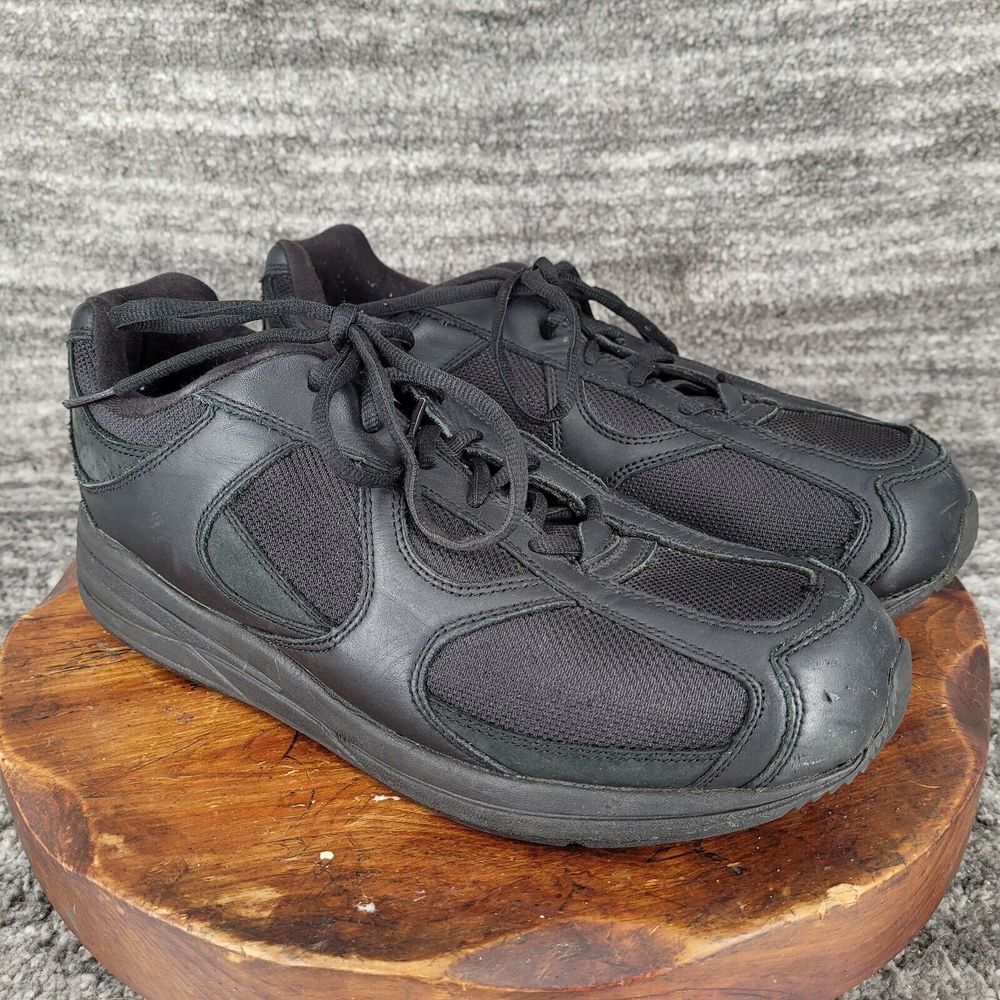 Drew Surge Men's Black Leather Walking Shoes Sneakers Size 10 Wide Orthopedic